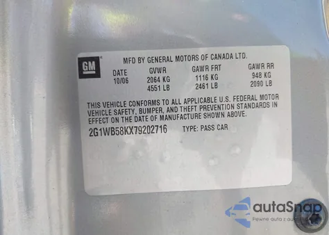 2007 Chevrolet Impala Ls из США, поврежденный, VIN 2G1WB58KX79202716